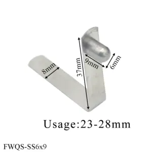 FUMAO Stainless Steel 316 Solid Dual Head Flat Metal Tube V Shape 6-8MM Kayak Paddle Spring Button Clips
