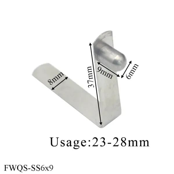 FUMAO Stainless Steel 316 Solid Dual Head Flat Metal Tube V Shape 6-8MM Kayak Paddle Spring Button Clips