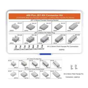 460 PCS 2.54mm JST-XHP 2/3/4/5/6 Pin Housing with 2.54mm JST XH Male/Female Pin Header Dupont Wire Connector Kit