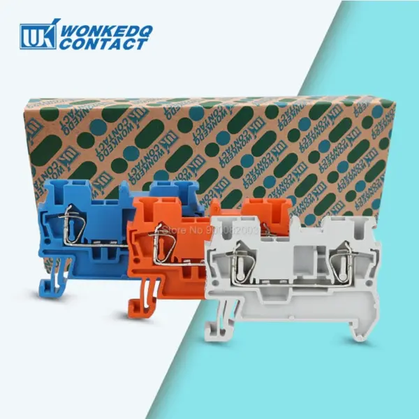 100Pcs ST2.5 Spring-cage Connection Feed-Through Wiring Return Pull Wire Electrical Connector Din Rail Terminal Block ST 2.5
