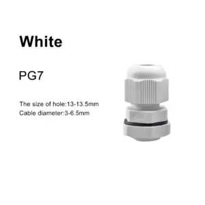 100pcs Waterproof Cable Gland Waterproof Connector Cable Entry IP68 PG7 PG9 PG11 PG13.5 PG16 White Black Nylon Plastic Connector