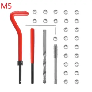 30PCS Car Engine Block Restoring Damaged Thread Repair Tool Kit M5  for Helicoil Car Repair Tools Coarse Crowbar