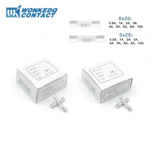 100Pcs 5x25 5x20 mm Fuse Fast-Blow Ceramic Tube 0.5A 1A 2A 3A 4A 5A 6A 8A 10A Din Rail Terminal Block Mini Test Fuse 5*25 5*20