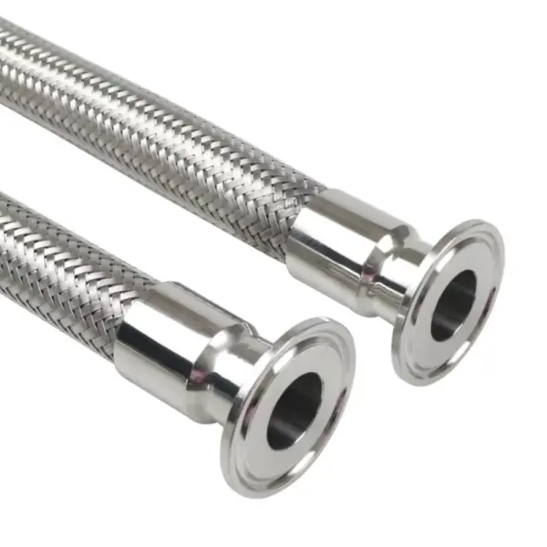 19mm(1/2" DN15) Ferrule50.5mm Tri Cla Tri Clamp Braided Flexible Hose For Homebrew Distillation L-500--1500mm Stainless Steel304