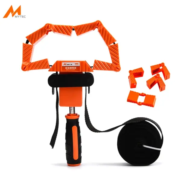 Band Clamp with Extra 4pcs Corner Jaws Woodworking Frame Clamp Strap Holder Irregular Shapes Angle Strap Belt Clamps