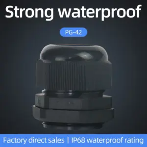Wholesale PG42 Cable Glands 1Pcs Black & White Plastic Nylon Waterproof Joints IP68 Cable Connector For Cable
