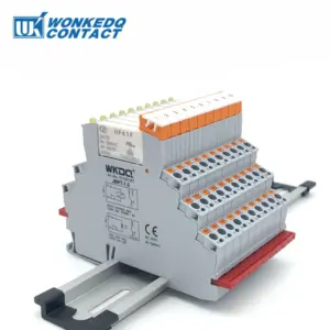 5Pcs HF41F Relay Modul Slim Terminals 24V 12V with LED Push-in Type Screwless Connector Mount on Din Rail Terminal Block BPT 1.5