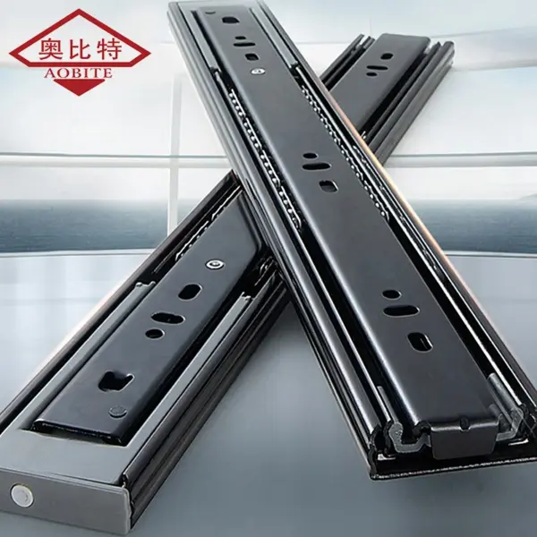AOBT Stainless Steel Drawer Slide Soft Close Drawer 10"- 22" Track Rail Sliding Three-Section Cabinet Slides Furniture Hardware