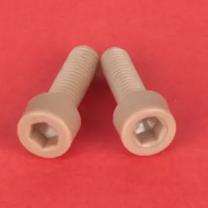 10PCS M6 M8 M10 M12 M16 PEEK Polyetheretherketone Plastic Hexagon Socket Head Cap Bolt Knurled Hand Screw Plastic Bolts Screws