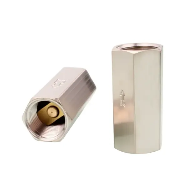 5Pcs 1/8" 1/4" 1/2" 1" BSPP G Threaded Female/Male Pneumatic Air Check Valve One Way Non Return Nickel-Plated Brass Valve CV