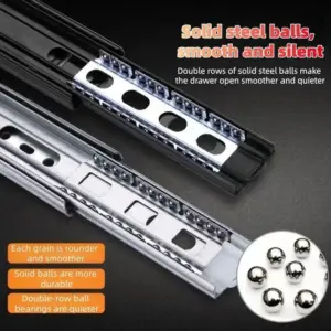 10 to 20 Inch Two-Section Drawer Slides Made of Cold Rolled Steel - Ideal Cabinet Furniture Hardware for Secure Drawer Sliding