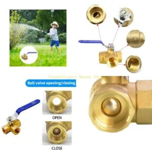 F68D Full Port Brass T Type Ball Valves Three Way Control Valves Plumbing Valves Upgrades for Industrial Fluid Applications