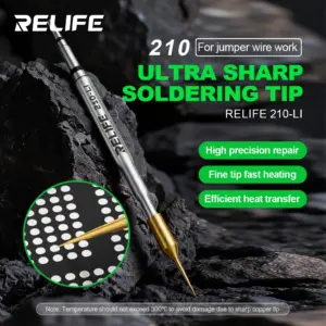 RELIFE 210-LI 0.1mm Ultra-Fine Soldering Iron Tip Special Pure Copper Fast Heating Welding Head Motherboard Flying Wire Repair