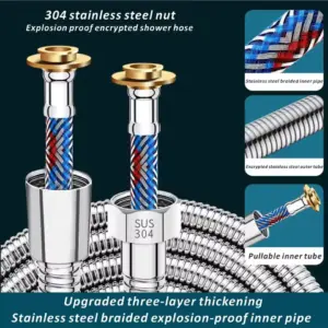 Soft Stainless Steel Braided Inner Tube 1.5/2/3M Flexible Shower Hose Long Bathroom Shower Pipe Extension Bathroom Accessories
