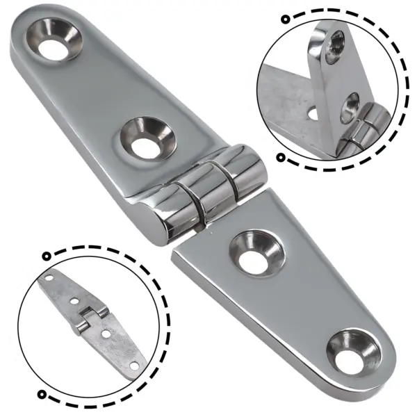 1pc Boat Hinge Heavy Duty Marine Grade Cast Solid 316 Stainless Steel Door Cabin Stamp Strap Hinge Hatch Door Cabinet Parts