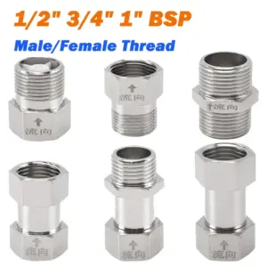 1/2" 3/4" 1" BSP Male/Female Thread Brass Check Valve One Way Non-return Valve For Water Tank Water Heater Toilet Water Pipe