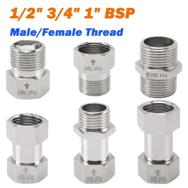 1/2" 3/4" 1" BSP Male/Female Thread Brass Check Valve One Way Non-return Valve For Water Tank Water Heater Toilet Water Pipe