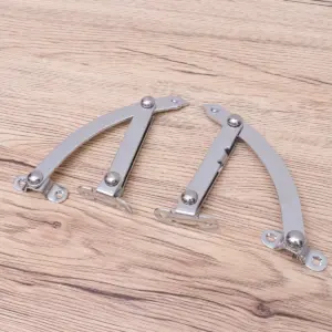 2Pcs Cabinet Door Hinges Gas Support Heavy Duty Struts Satin Silver Finish 90 Degree Open Lid Spring Lift Shock