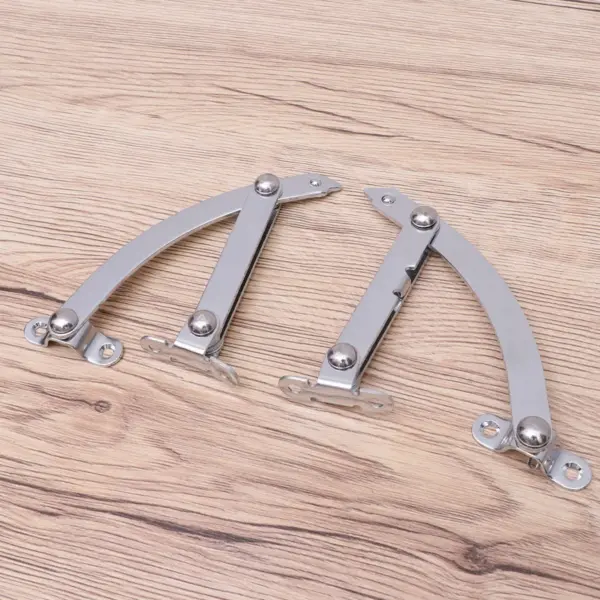 2Pcs Cabinet Door Hinges Gas Support Heavy Duty Struts Satin Silver Finish 90 Degree Open Lid Spring Lift Shock
