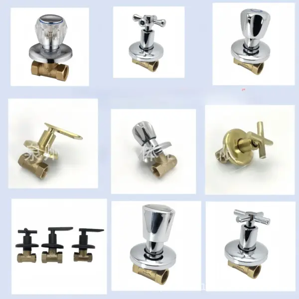 DurableWater Stop Valve Copper Dark 1/2 Threaded Gate Valve Cross Wheel 3/4 Copper Concealed Water Stop Straight Angle Valve