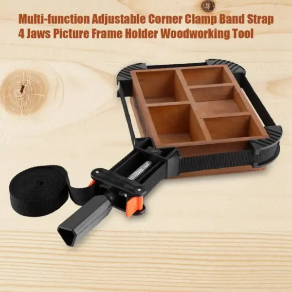 Multi Function Adjustable Corner Clamp Band Strap 4 Jaws Picture Frame Holder Woodworking Tool