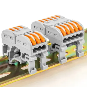 DIN Rail Fast Wire Cable Connectors 3/5Pin Universal Compact Conductor Spring Splicing Wiring Connector Push-in Terminal Block