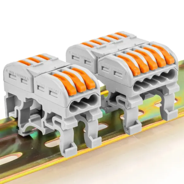 DIN Rail Fast Wire Cable Connectors 3/5Pin Universal Compact Conductor Spring Splicing Wiring Connector Push-in Terminal Block