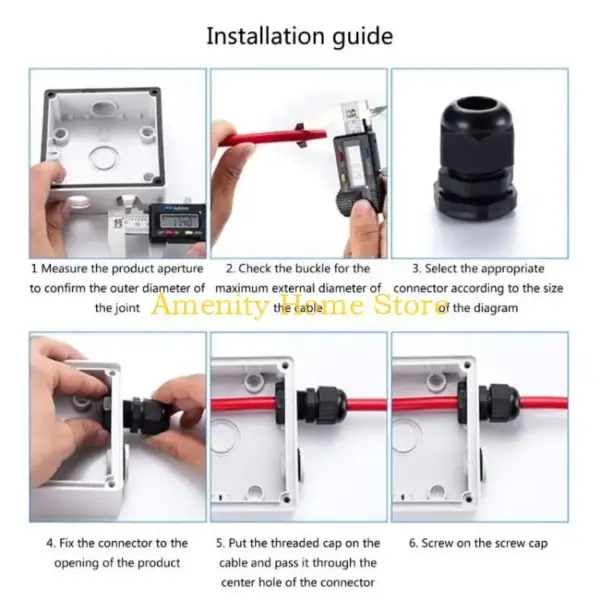 F26C 38 Pcs Waterproof Cable Glands Adjustable Cable Connectors Plastic Cable Gland
