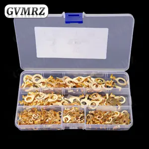 150~540PCS M3/M4/M5/M6/M8/M10 Ring Lugs Eyes Copper Crimp Terminals Cable lug Wire Connection Non Insulated Assortment Kit