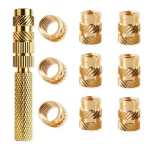 202Pcs M2 M3/4 Threaded Inserts Female Thread Knurled Nut Brass Heat Set Insert for 3D Printing Plastic Parts ( Height 3.2/4.2 )