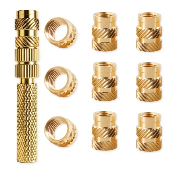 202Pcs M2 M3/4 Threaded Inserts Female Thread Knurled Nut Brass Heat Set Insert for 3D Printing Plastic Parts ( Height 3.2/4.2 )