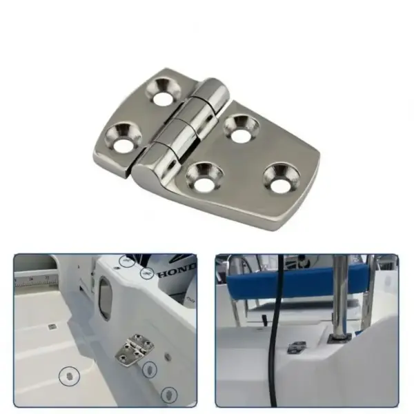 2pcs Stainless Steel Heavy Duty Hatch Casting Hinge 280 Degree Rotation Mirror Polished Short Side Door Hinge with 5 Holes