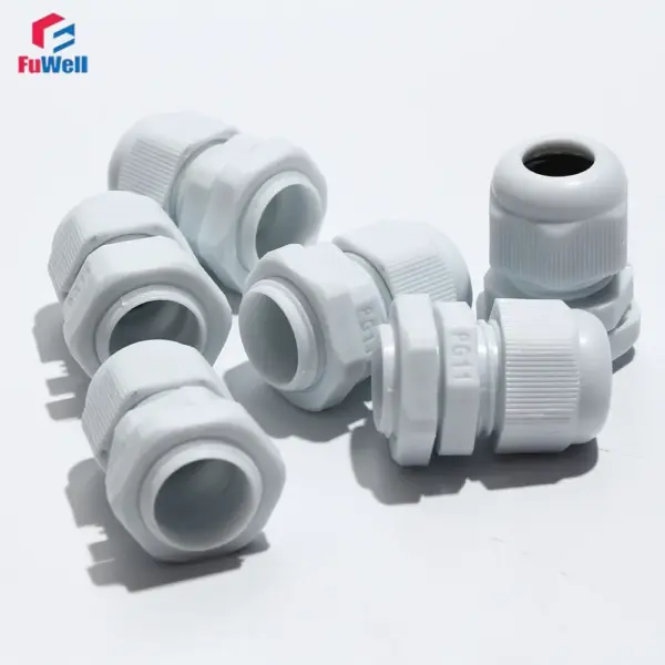 Fuwell IP68 Waterproof Cable Connector Quick Adjustable Wire Joint Nylon White for Secure Electrical Connections PG Type Gland
