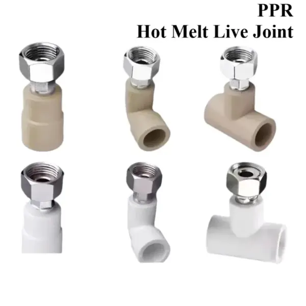 PPR Hot Melt Bolt Fittings Direct Elbow Tee 1/2 3/4 1 Inch White Grey Water Pipe Split Fittings
