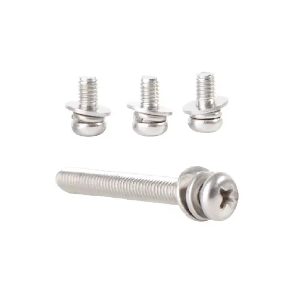 GB9074.8 304 Stainless Steel Phillips Cross Recessed Pan Head Screw Set Spring Washer Plain Gasket Combination M3 M4 M5 M6