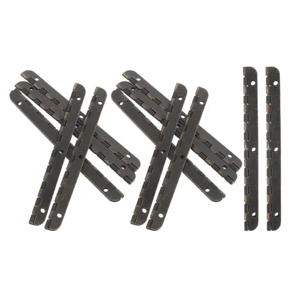 12Pcs Continuous Alloy Piano Hinges 4 Rounded Corner Heavy Duty Cabinet Hardware Jewelry Box DIY Craft Wood Door Repair Hinges