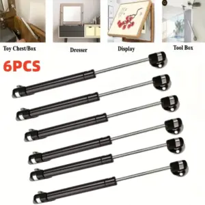 6 Pack Furniture Hinges 20N-200N Gas Struts Cabinet Hinge Gas Spring Stay Kitchen Cupboard Door Lids Lift Pneumatic Support