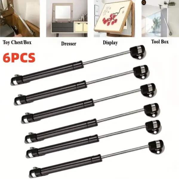 6 Pack Furniture Hinges 20N-200N Gas Struts Cabinet Hinge Gas Spring Stay Kitchen Cupboard Door Lids Lift Pneumatic Support