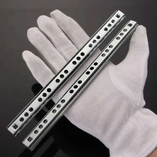 2Pcs 8"-16" Ball Bearing Drawer Slides Furniture Slide Steel Ball Bearing Slides Keyboard Cabinet Cupboard Drawer Runners