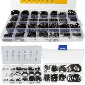 600PCS Ring Circlip Internal & External Assortment Retaining Circlips M3-M32 Ring Circlip Kit