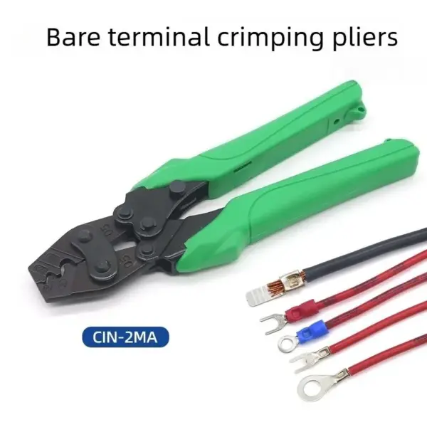 CIN-2MA Ratchet Cold Press Crimping Pliers for Bare Terminals OT/UT Copper Lug Assortment Box Electrical Wire Harness Tool