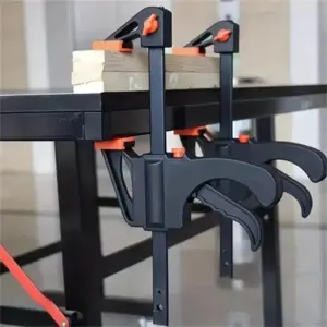 4' Woodworking Clamp 1/2Pcs Set Fixed Type Quick Ratchet Release Speed Extruded Nylon Work Bar Kit Spreader Gadgets DIY Portable