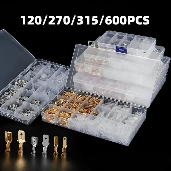 Box Insulated Male Female Wire Connector 2.8/4.8/6.3mm Electrical Crimp Terminals Termin Spade Connectors Assorted Kit