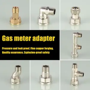 Brass Gas Meter Adapter Tee M30 to 1/2 Inch Male/Female Thread High-Pressure Leak-Proof Connector for Gas PEX-AL-PEX Pipes