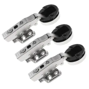 3Pcs Silent Buffer Cabinet Hinges Hydraulic Damping Heavy Duty Concealed Glass Door Replacement Hardware Kitchen Unit Hinges