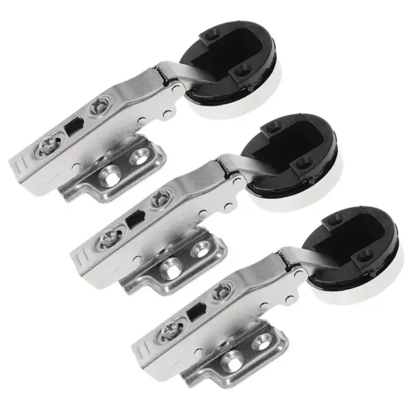 3Pcs Silent Buffer Cabinet Hinges Hydraulic Damping Heavy Duty Concealed Glass Door Replacement Hardware Kitchen Unit Hinges