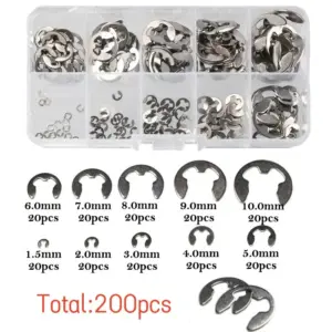 120/200pcs E Circlip Shaft External Retaining Ring Clip Washer 10 Size Stainless Steel Carbon Steel Circlip Washer