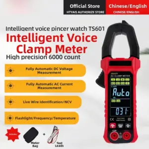 TS601 Smart Clamp Meter with 6000 Count Display Non Contact Current Detection AC DC Voltage Current Resistance Capacitance