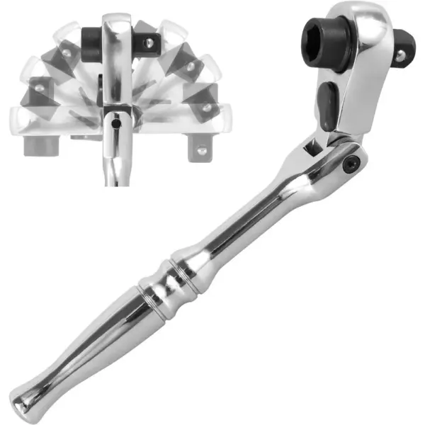 Portable Metal Ratchet Wrench Round Handle Multifunctional Quick Spanner Tool 1/4 Inch Double Head Ratchet DIY Projects