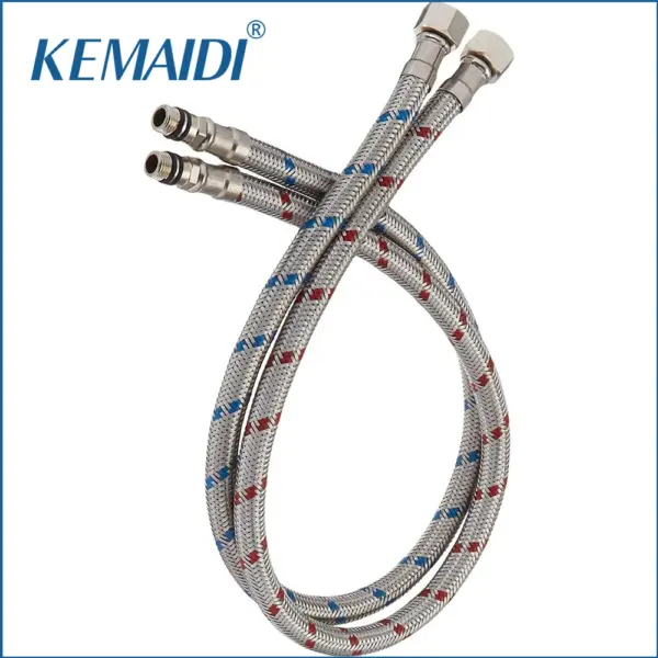 KEMAIDI Faucet Supply Lines Flexible Plumbing Pipes for Bathroom Kitchen Faucet Tap Flexible Connector Braided Stainless Steel